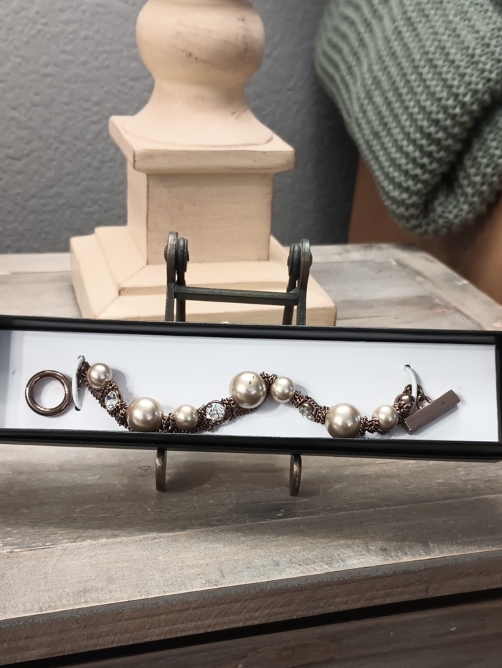 Givenchy Vintage Pearl and Crystal Statement Bracelet